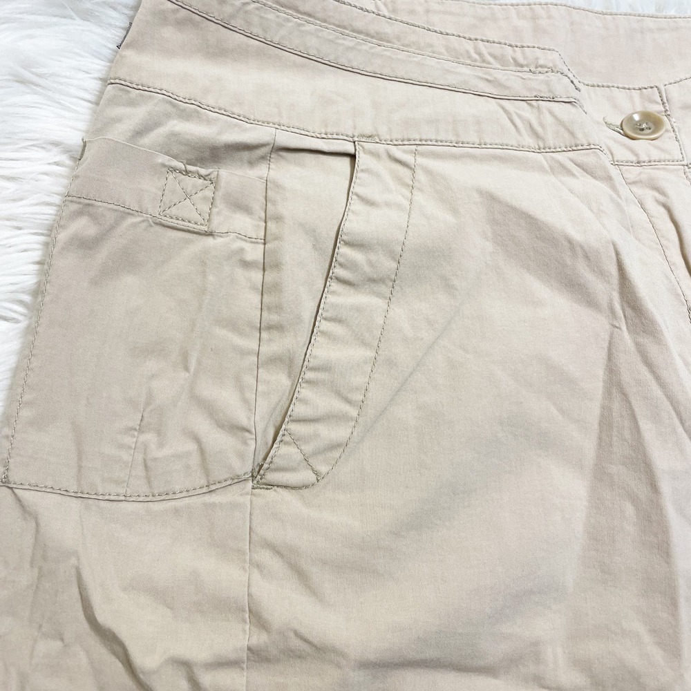 Woolrich Women's High Rise Khaki Nylon Bermuda Active Athletic Shorts Size 10 - Picture 3 of 8